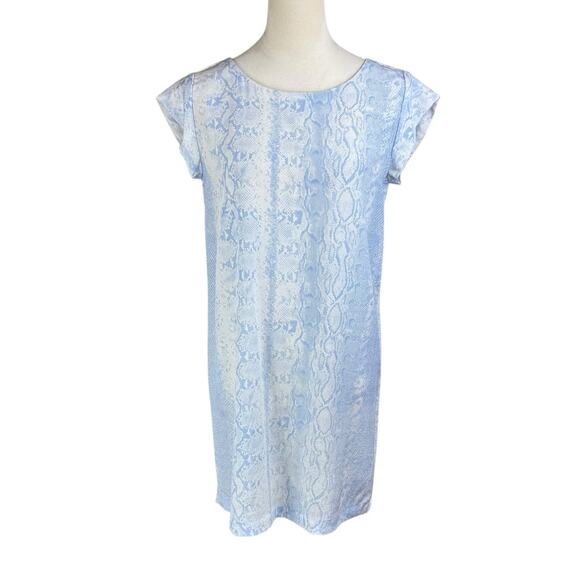 Joie Dresses & Skirts - Joie Weaver Light Blue Snake Python Print 100% Silk Lightweight Mini Shift Dress